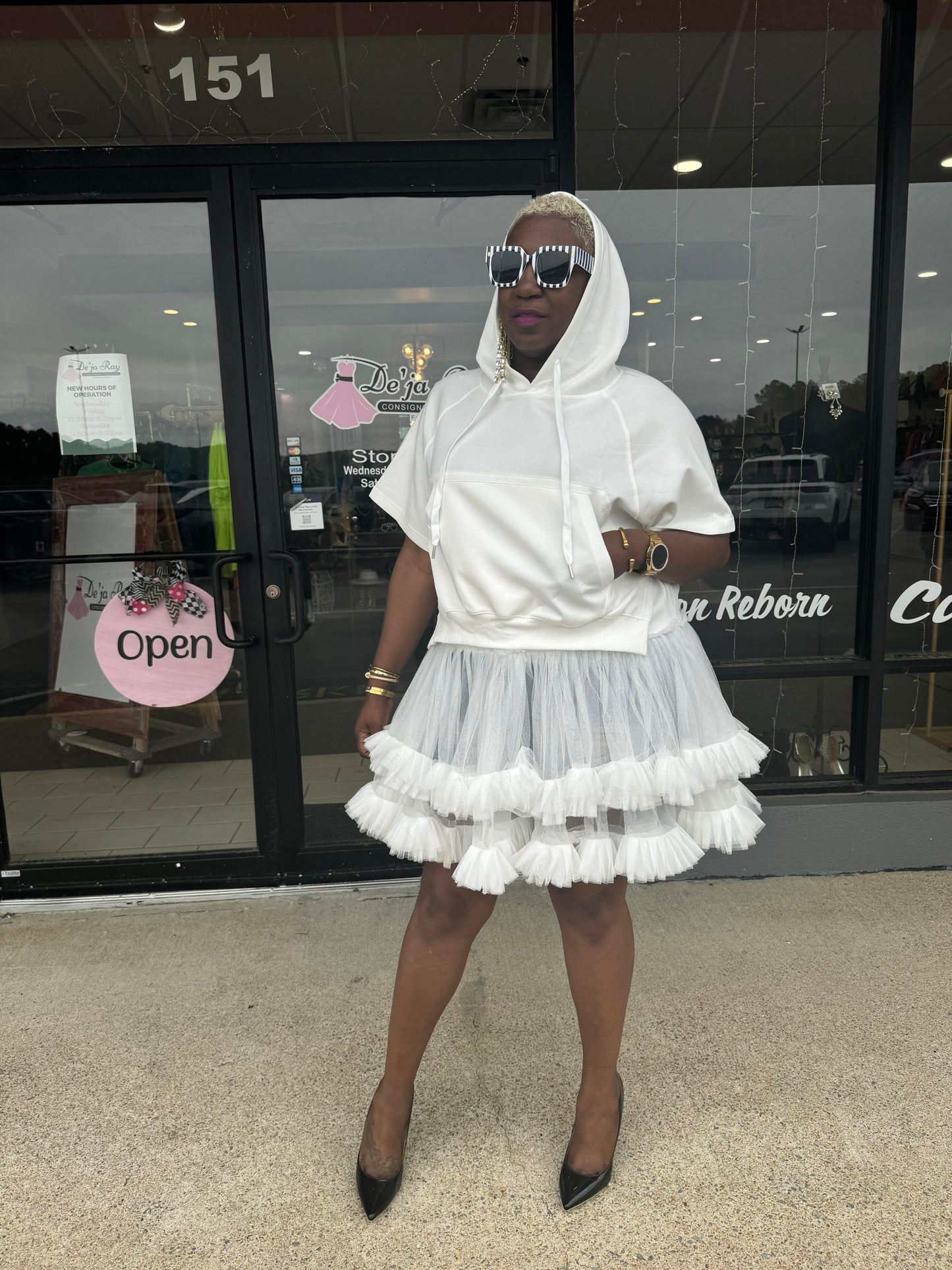Maven Hooded Tulle Sweatshirt