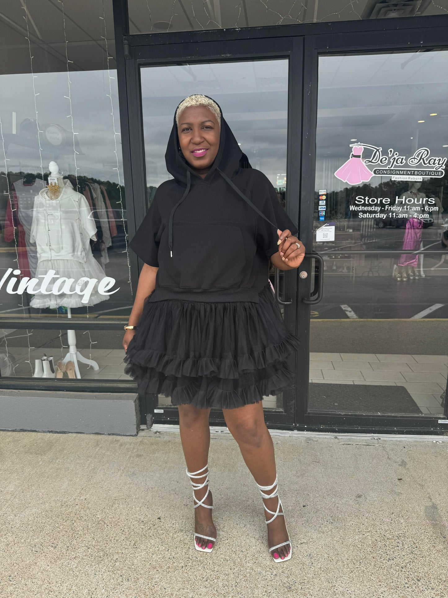 Maven Hooded Tulle Sweatshirt