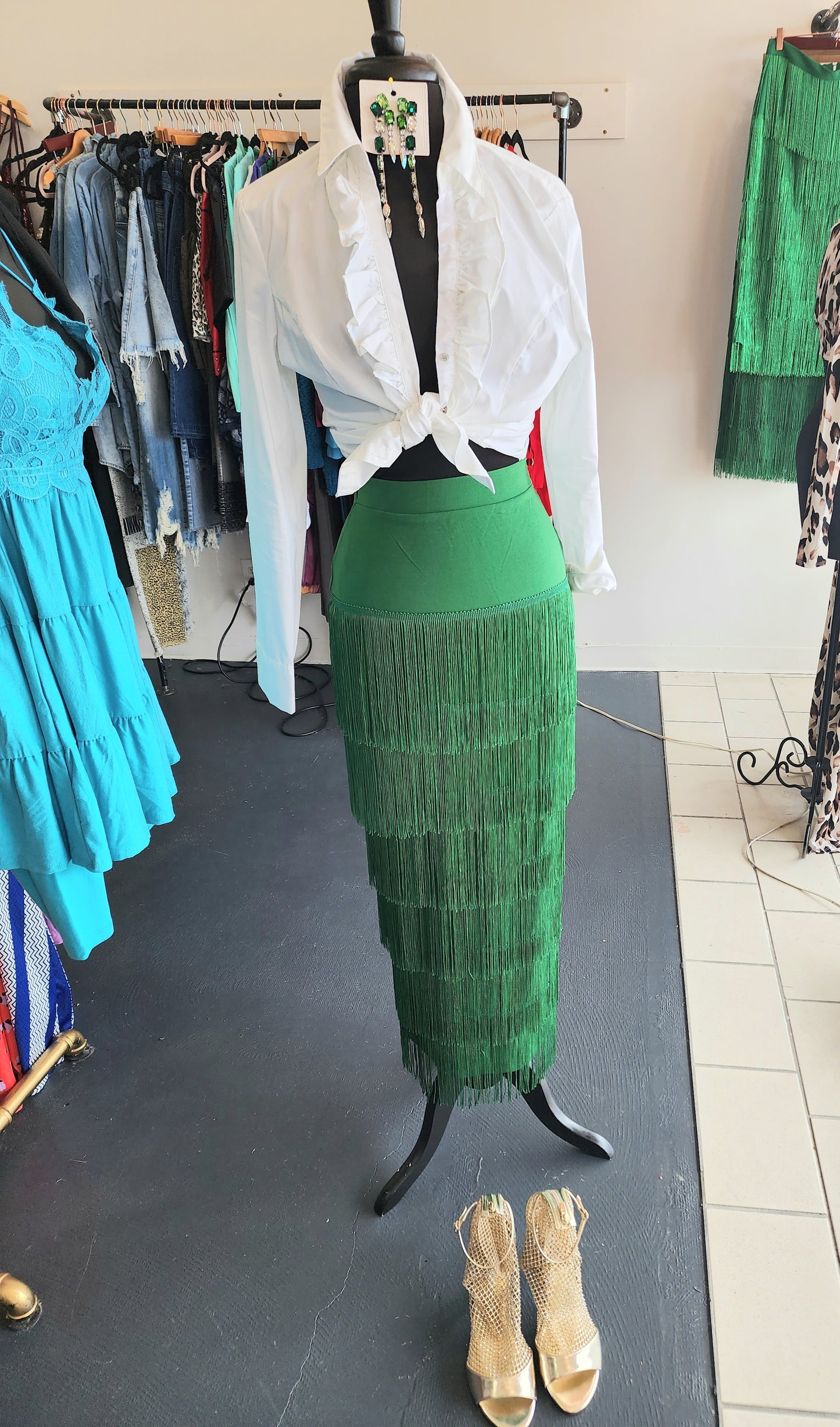 Shakin Not Stirred Fringe Skirt