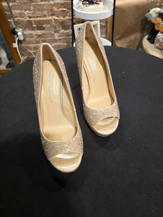 Betsy Johnson Iridescent Rhinestone Heels