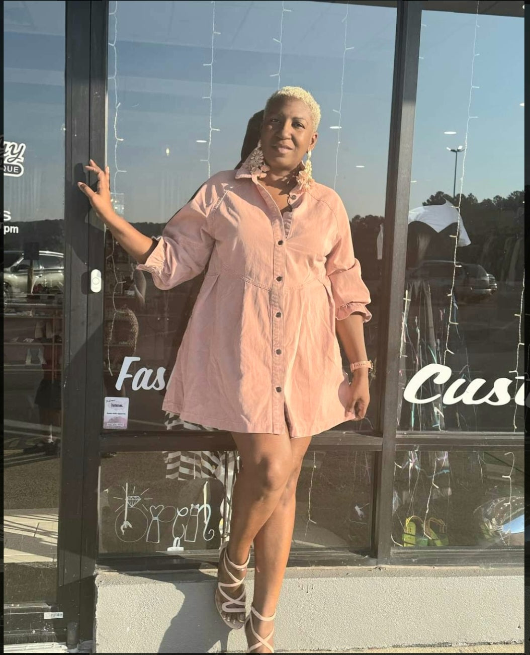 Makin Me Blush Denim Dress
