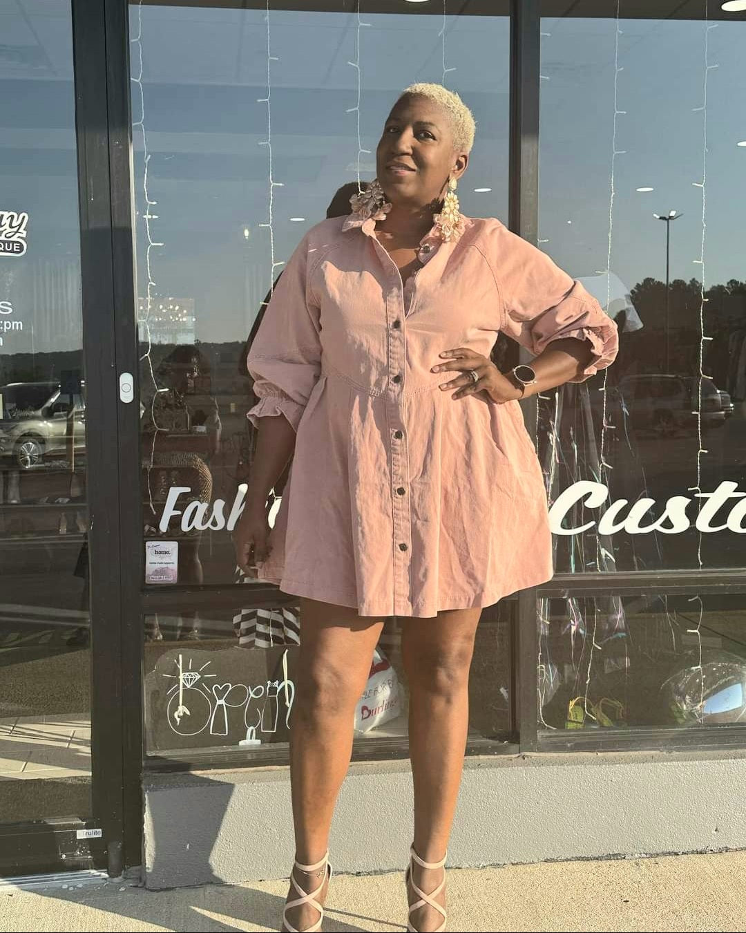Makin Me Blush Denim Dress