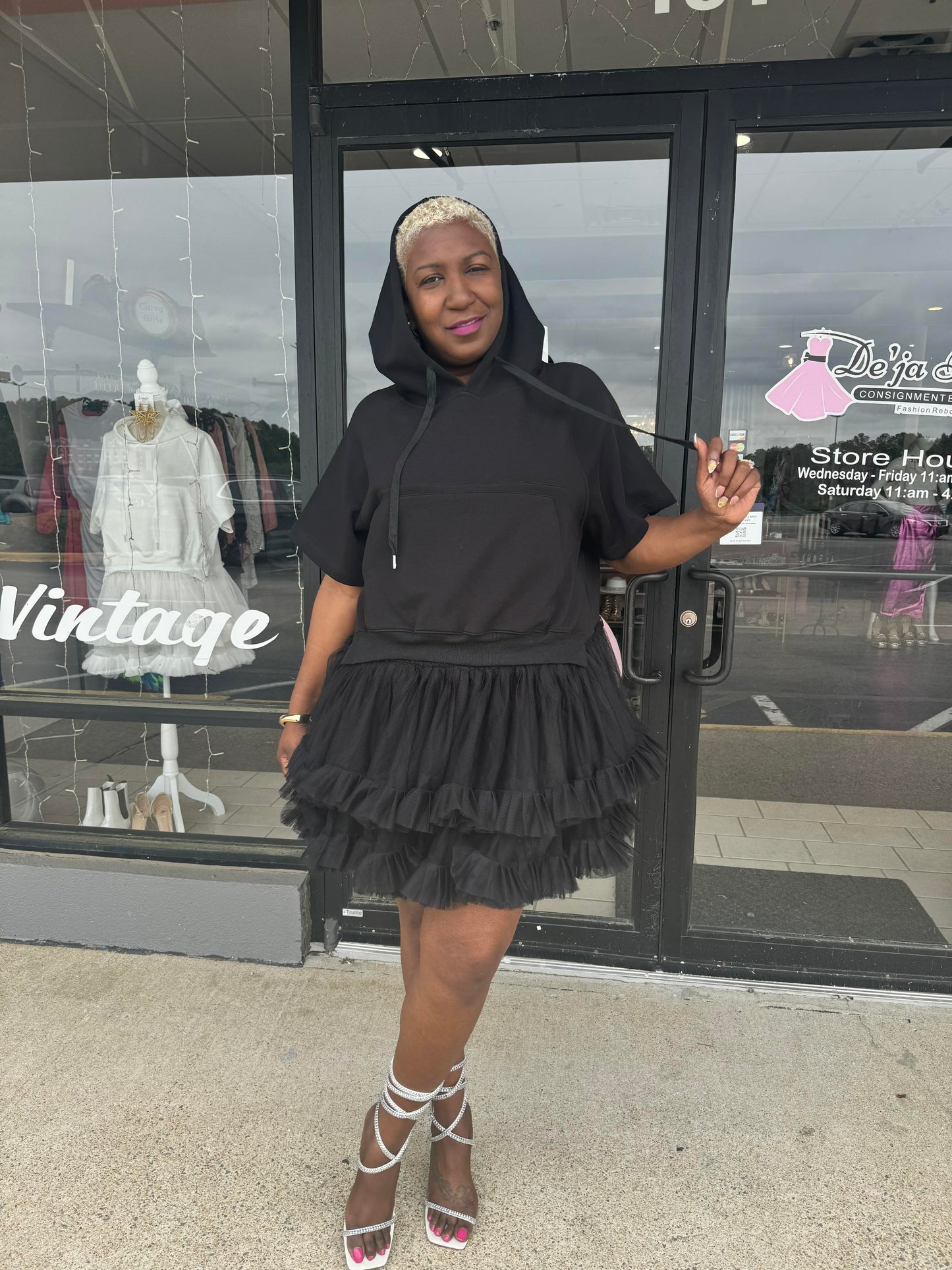 Maven Hooded Tulle Sweatshirt