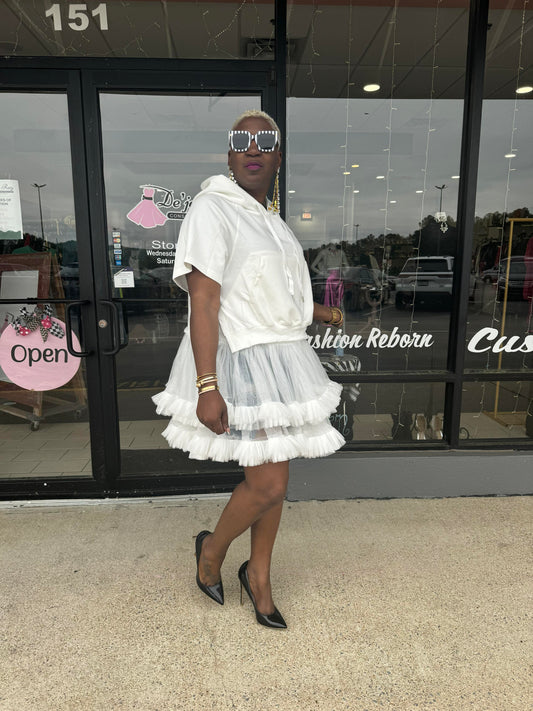 Maven Hooded Tulle Sweatshirt