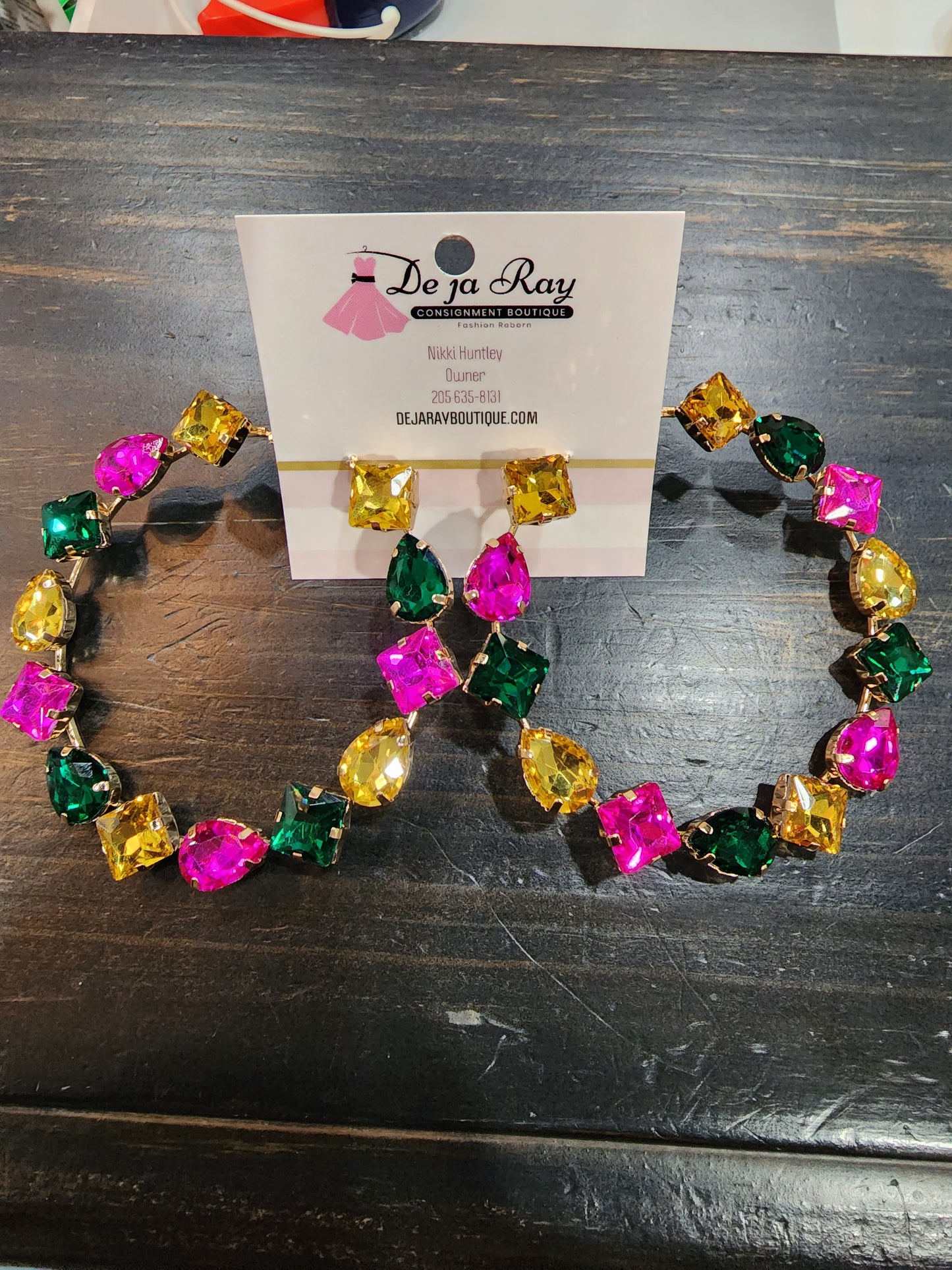 Gem Stone Hoops