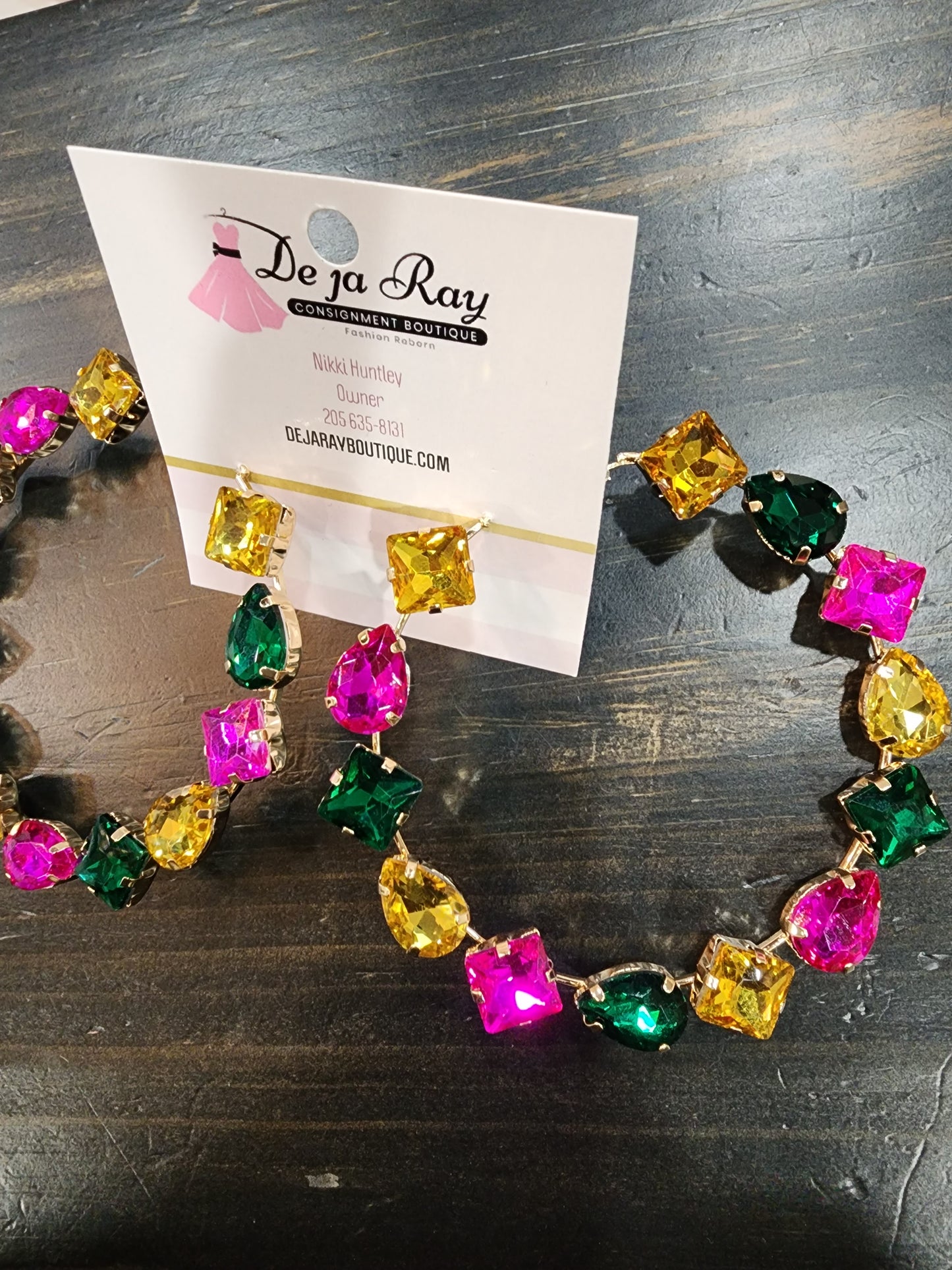 Gem Stone Hoops