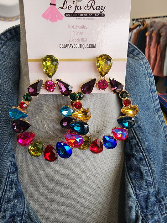 Jewel Tone Dangle Earrings