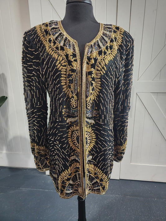 Tan Choo Vintage Beaded Jacket Lg