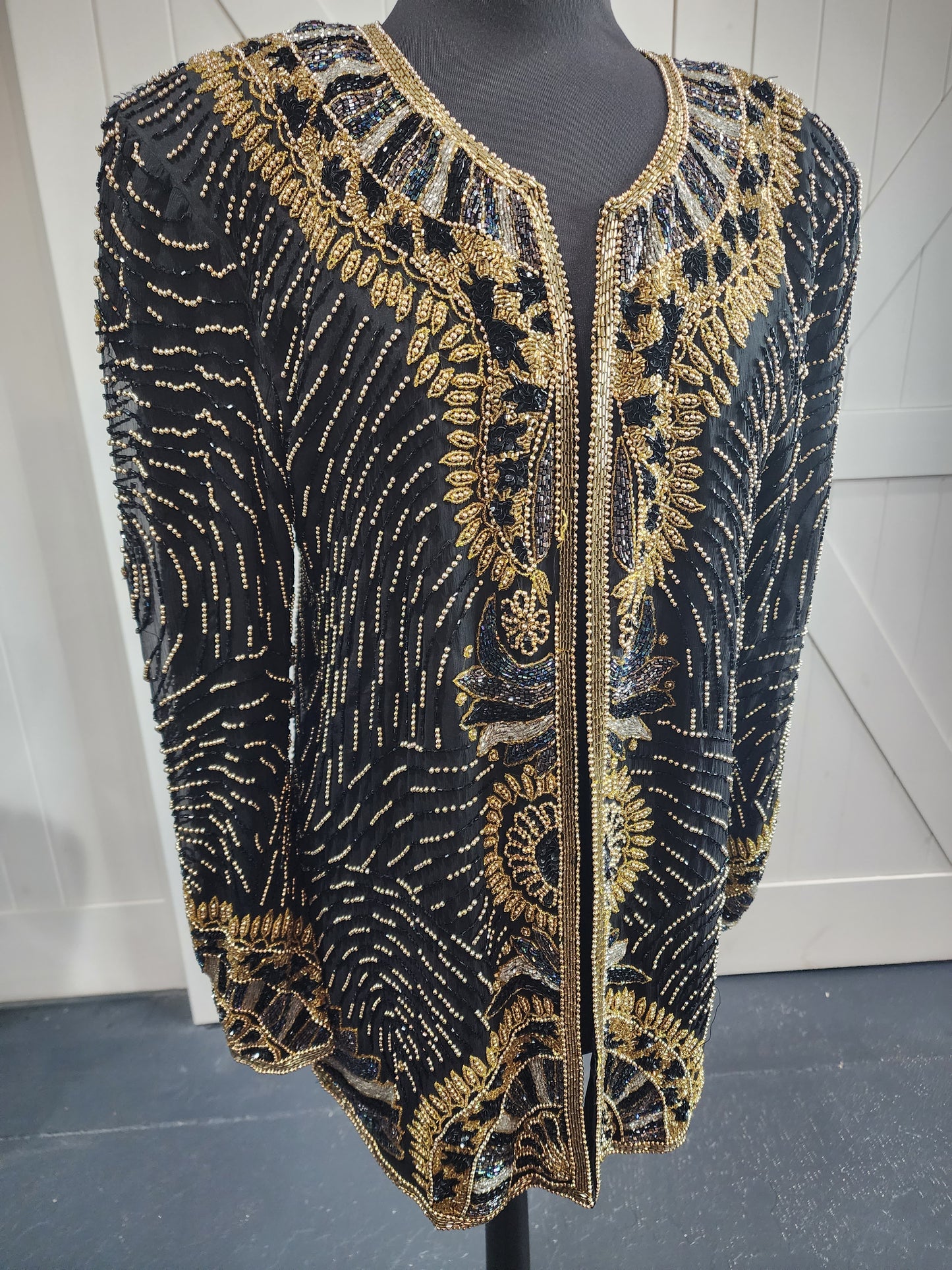 Tan Choo Vintage Beaded Jacket Lg