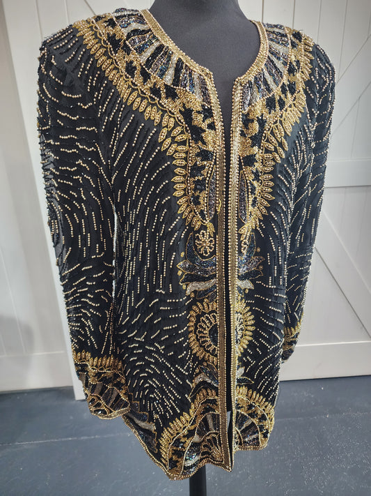 Tan Choo Vintage Beaded Jacket Lg