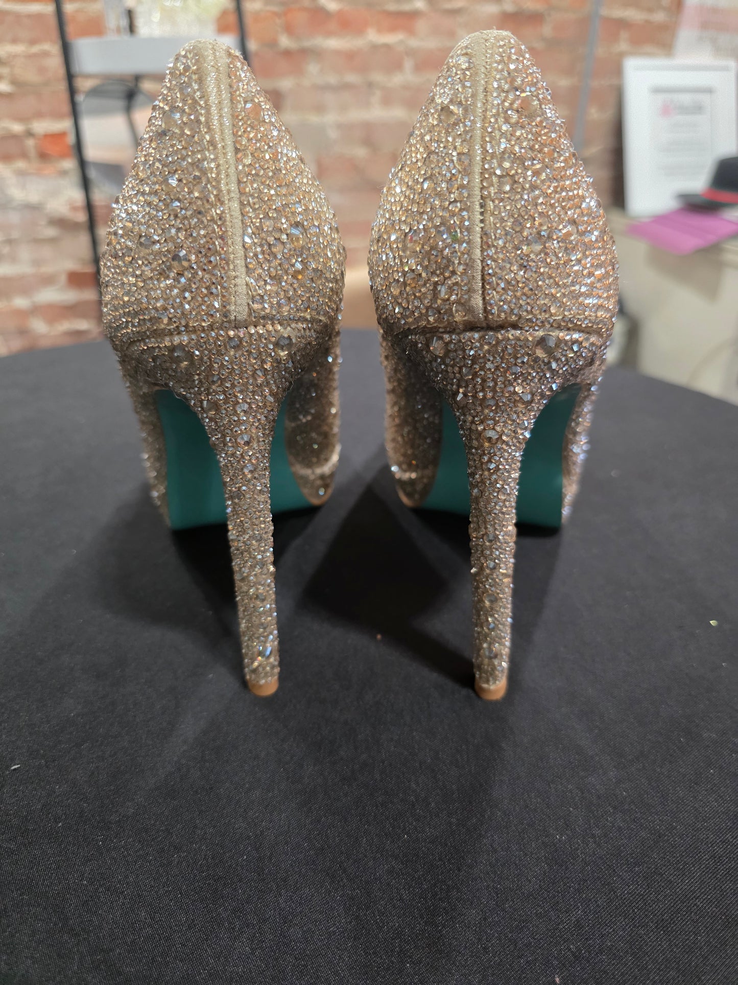 Betsy Johnson Iridescent Rhinestone Heels