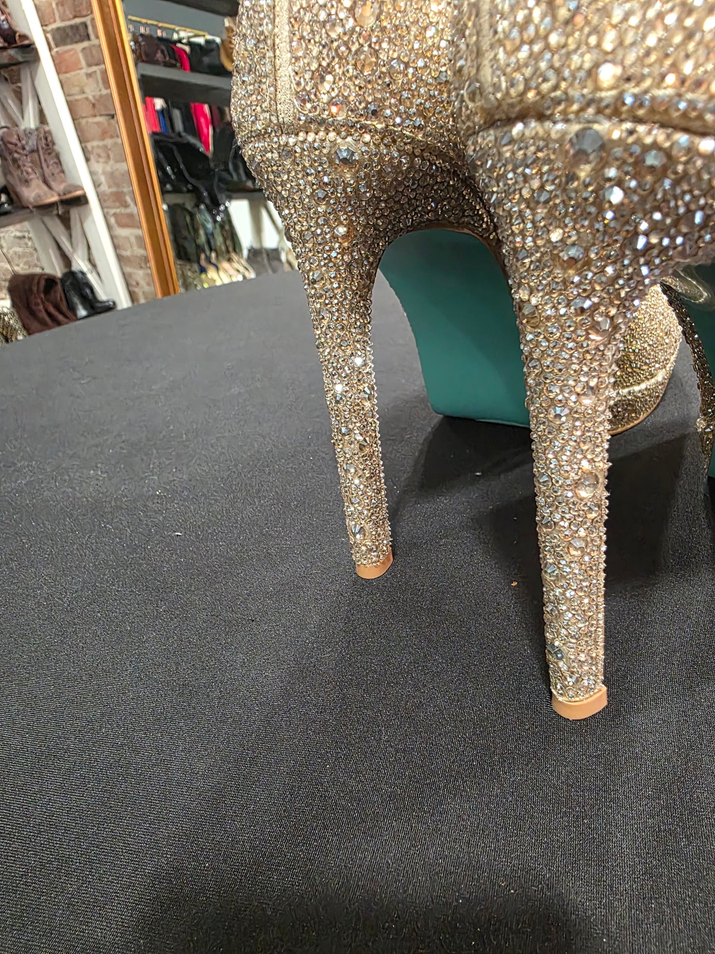 Betsy Johnson Iridescent Rhinestone Heels