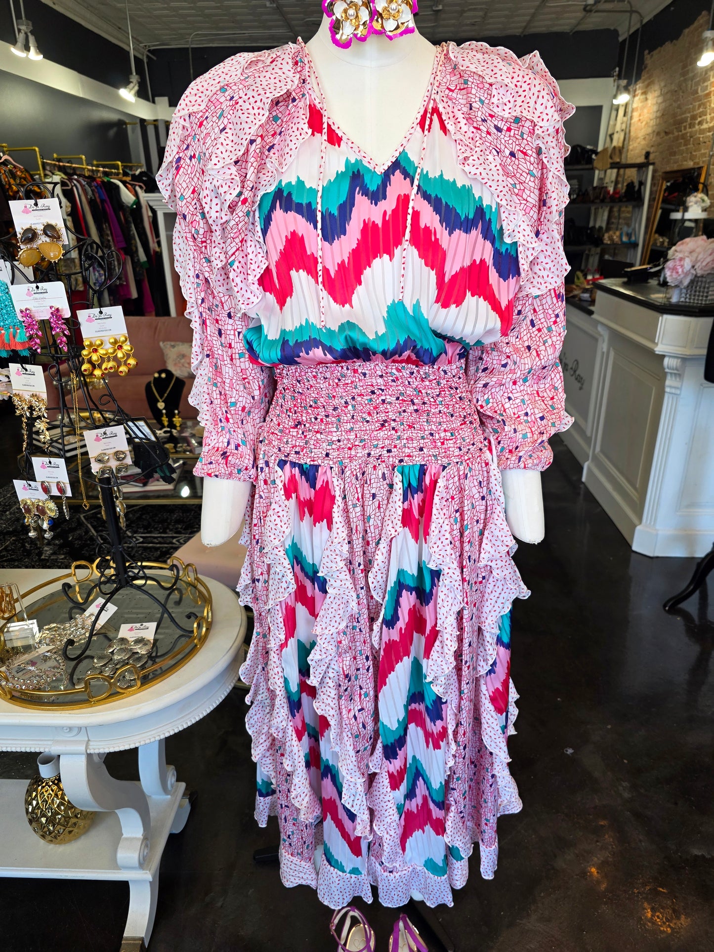 Judi Michael Colorful Printed Dress