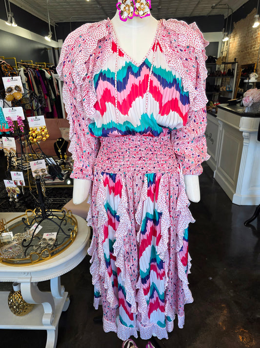 Judi Michael Colorful Printed Dress