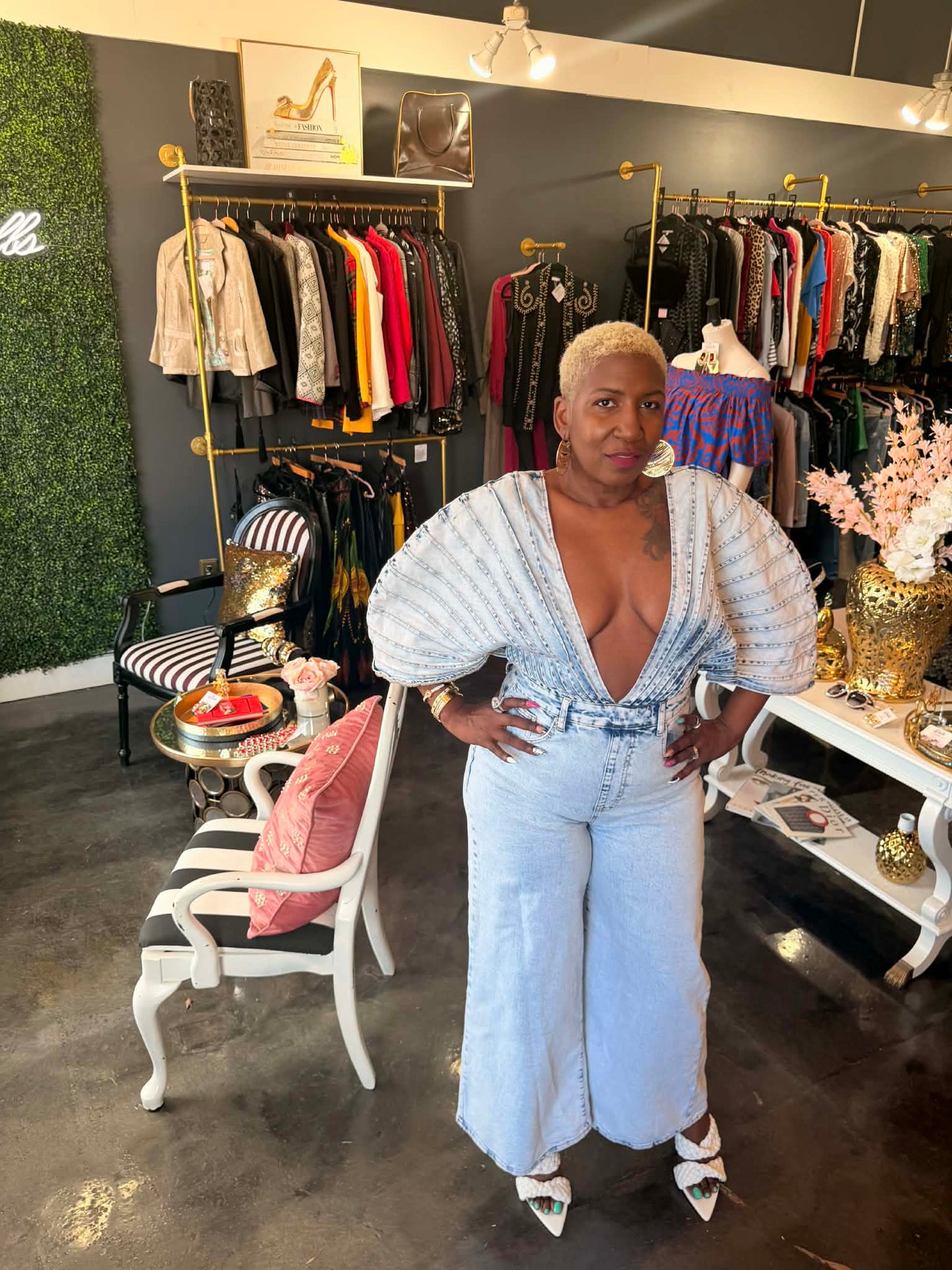 Akira Accordion  Denim Jumpsuit